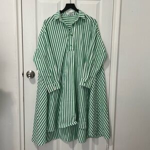 Matilda Women’s  Green white stripes dress size XXL